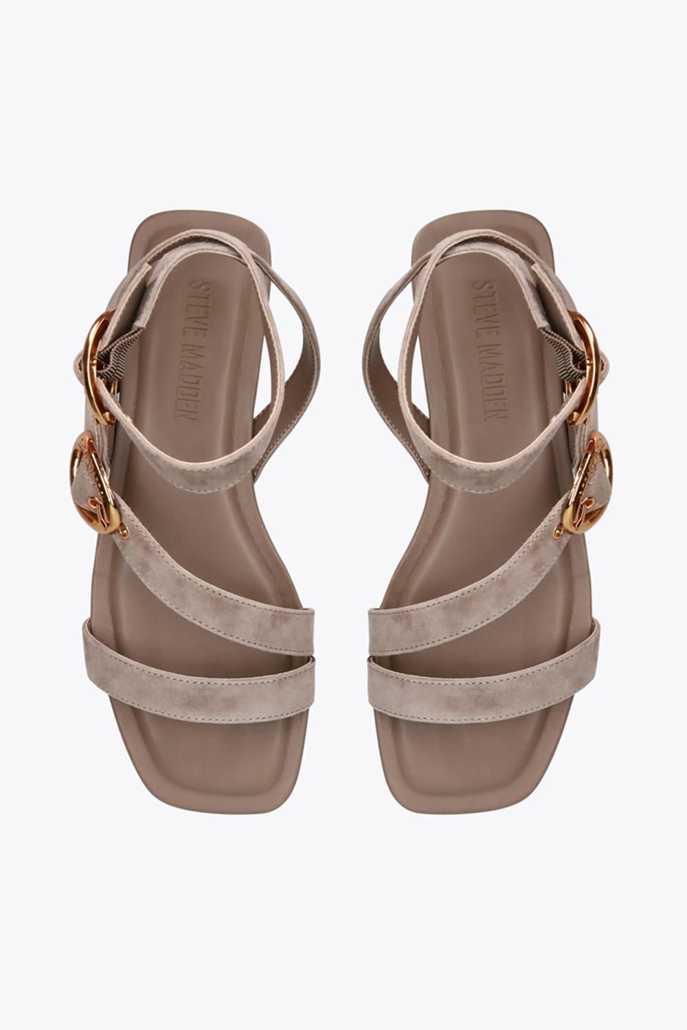 STEVE MADDEN Karmin Taupe Suede' Suede Sandals