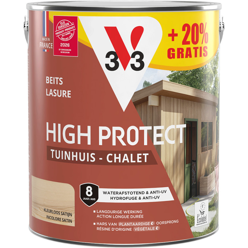 Lasure pour chalet High Protect incolore 2,5 L   0,5 L gratuit V33