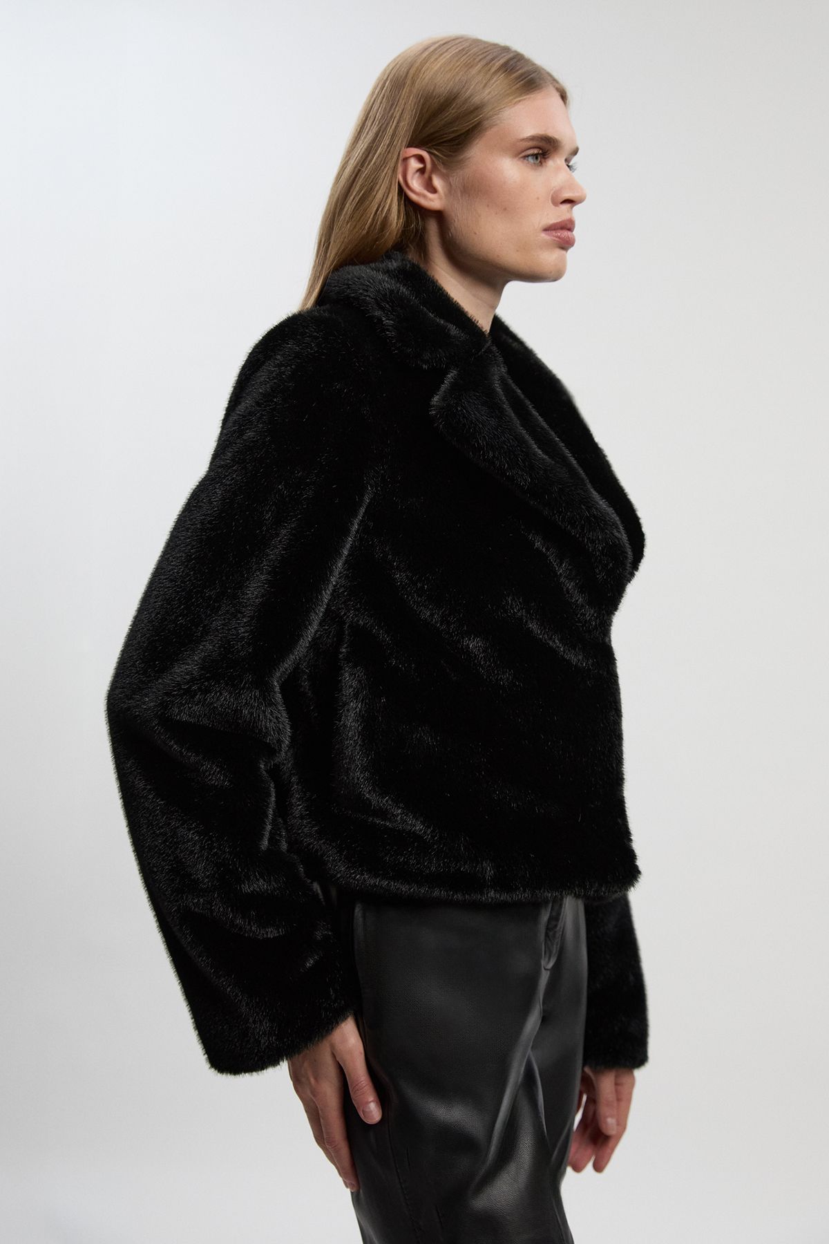 KarenMillen Faux Fur Cropped Jacket