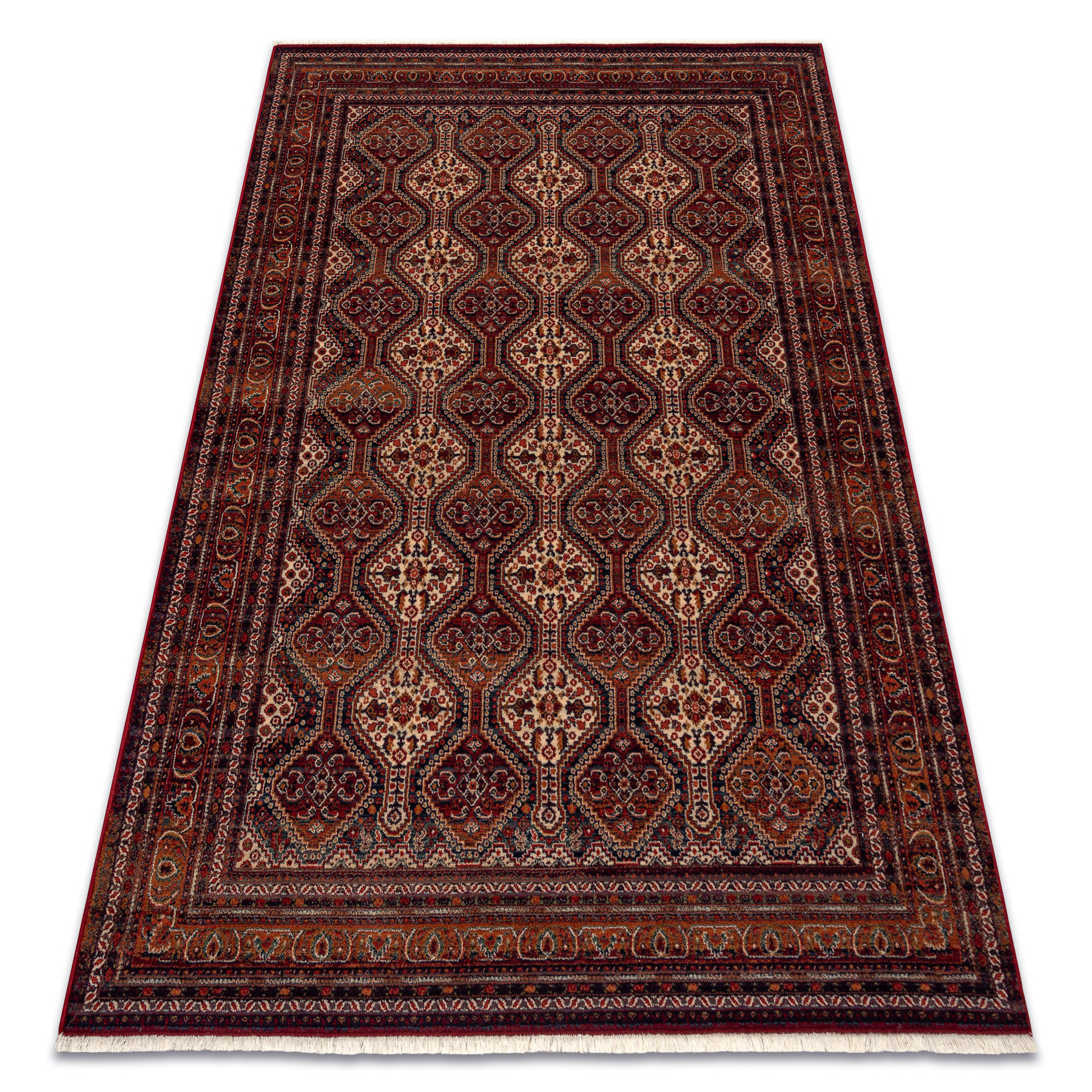 Dywan wełniany KESHAN Frędzle, Ornament, ramka orientalny 80x145 cm