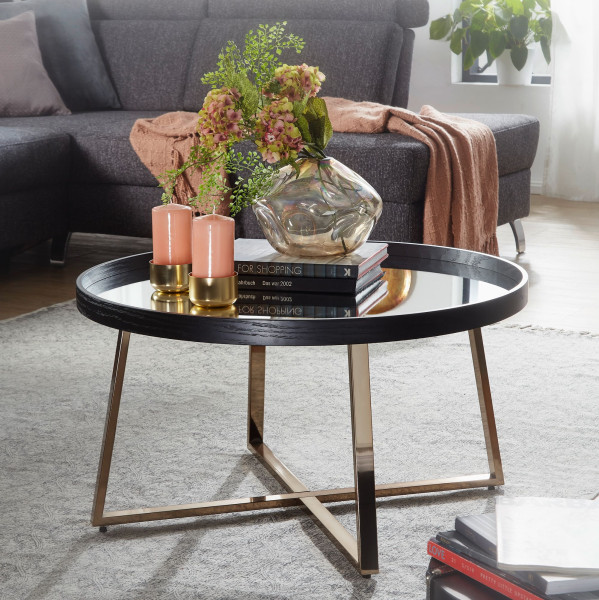 FineBuy Stolik kawowy metal czarny