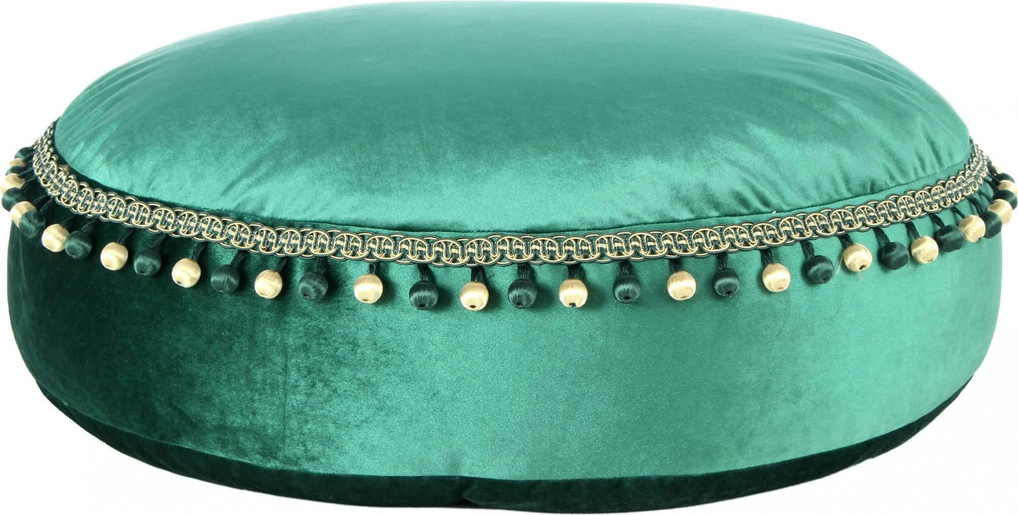 TAJ MAHAL - Pouf Velours Vert H. assise 25 cm