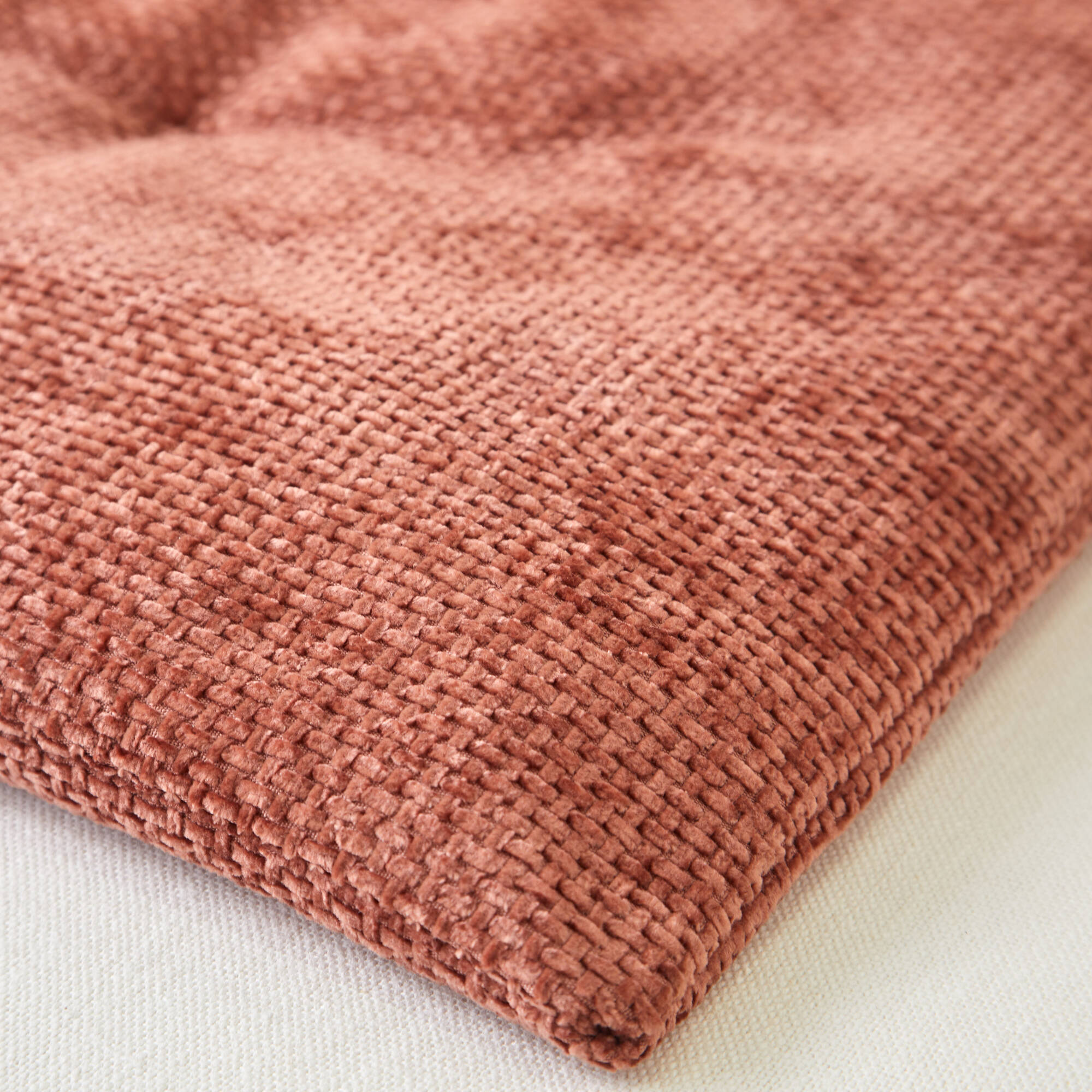 Long coussin de canapé tissage chenille