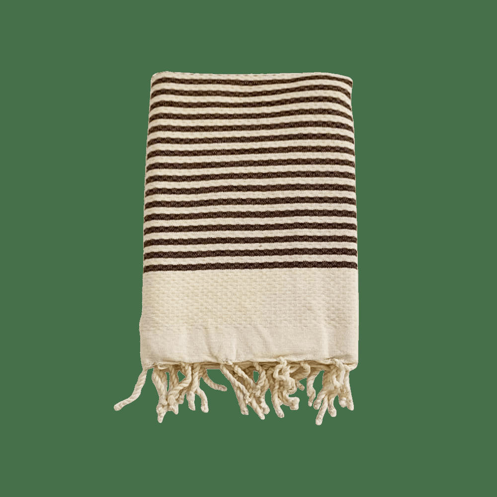 Nid d'abeille - Fouta traditionnelle  yadara taupe 100 x 200