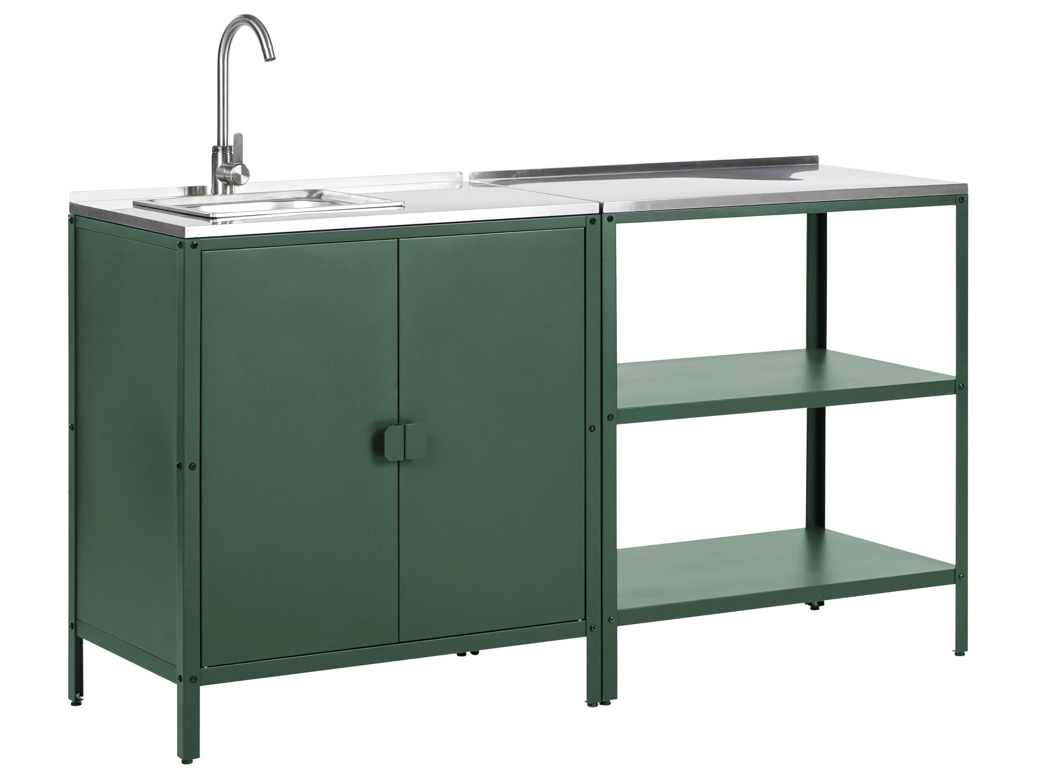 2 Piece Outdoor Kitchen Set with Sink VILAMA Metal Green