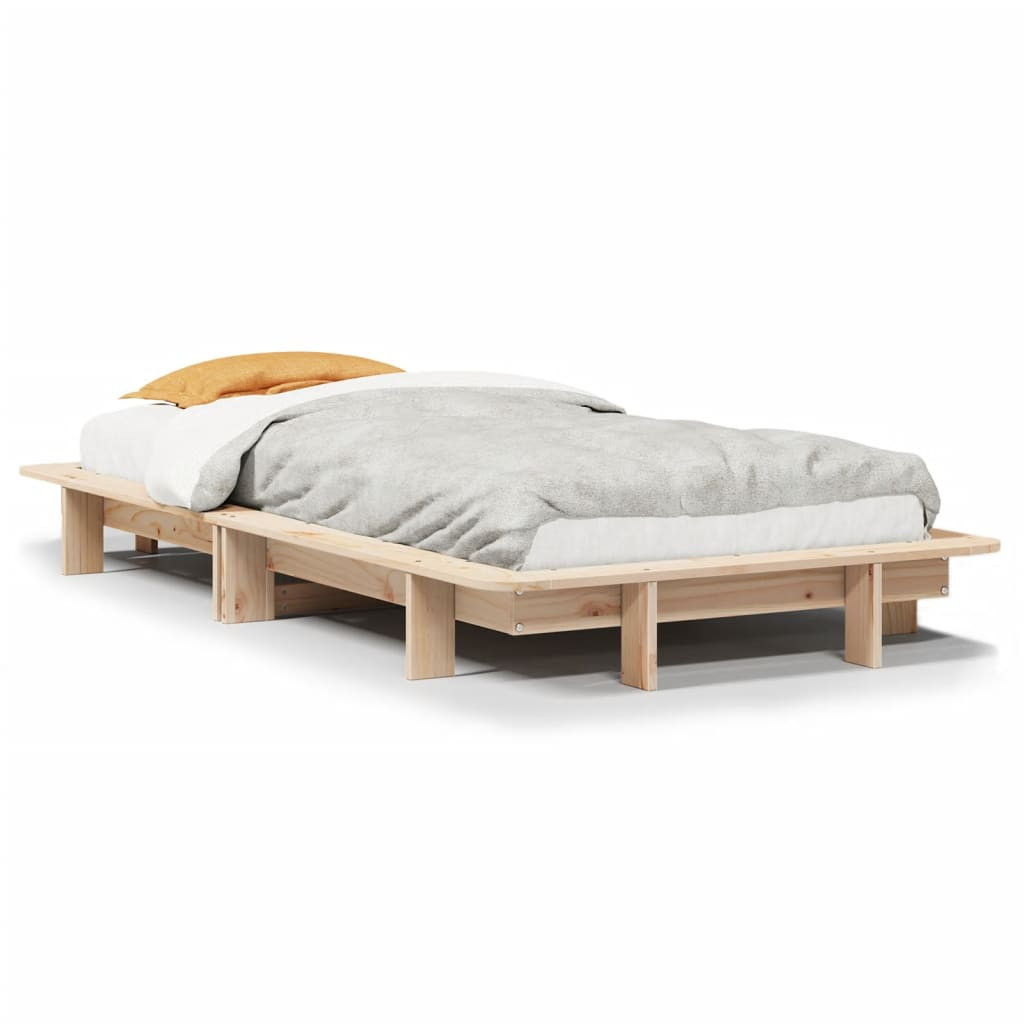 Rama łóżka bez materaca 75x190 cm lite drewno sosnowe