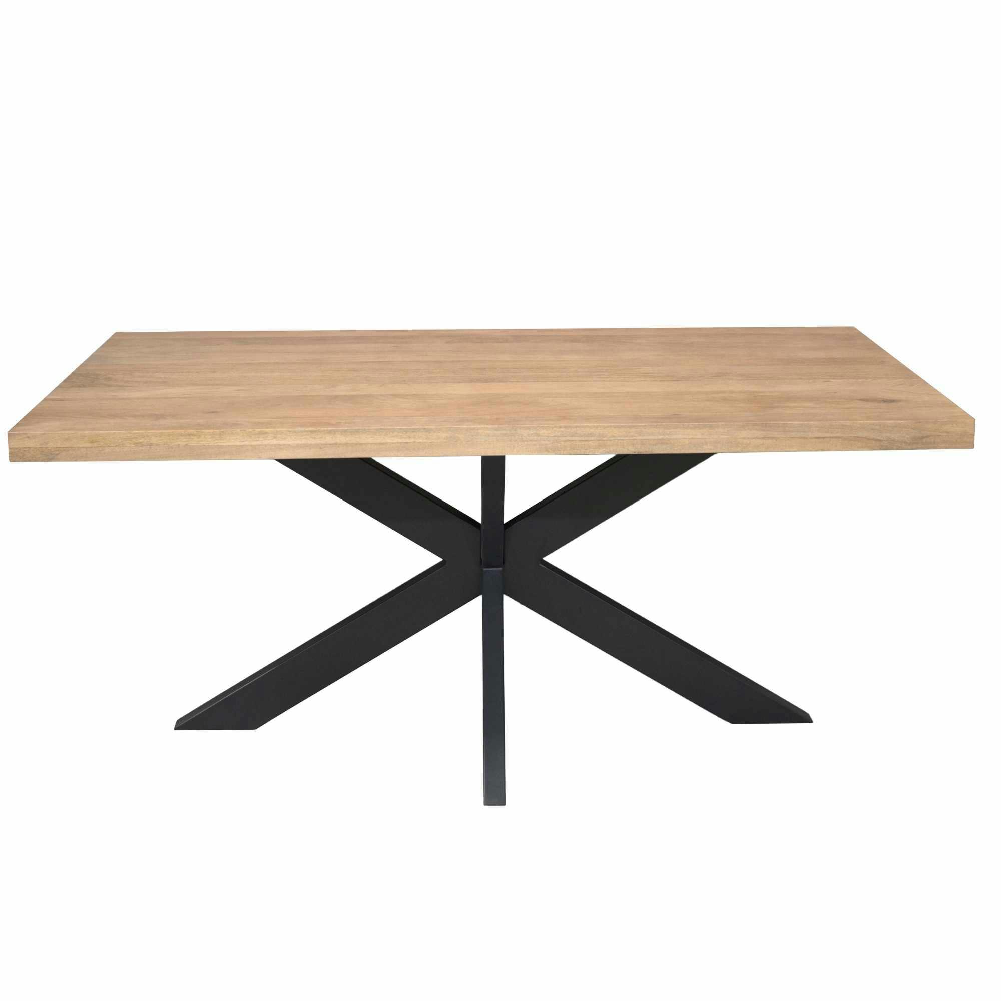 Table rectangulaire bois clair pied central 220 cm RIVANO
