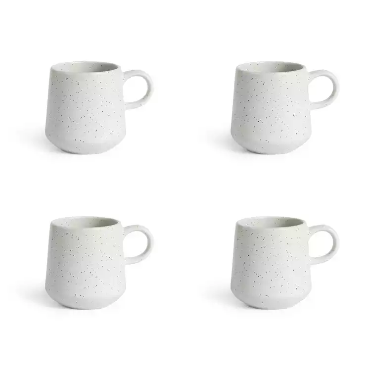 Habitat Addison Set of 4 Speckled Mugs - White