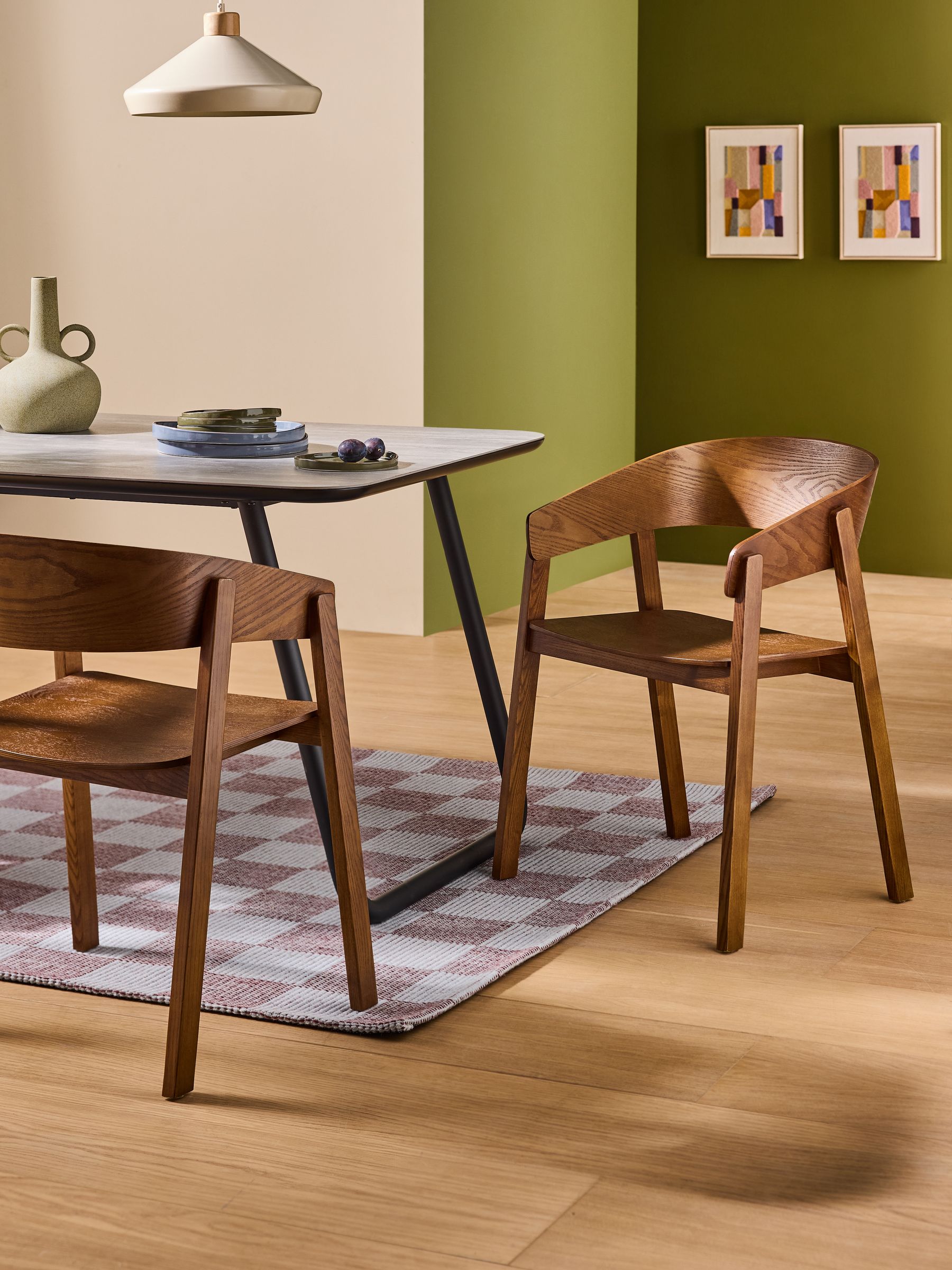 Set of 2 Aster Dining Chairs in Dark Stained Wood
