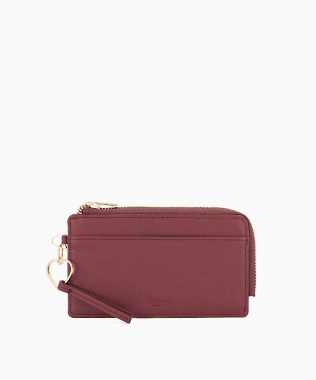 Keeping Burgundy - Leather Zip-Up Card Holder