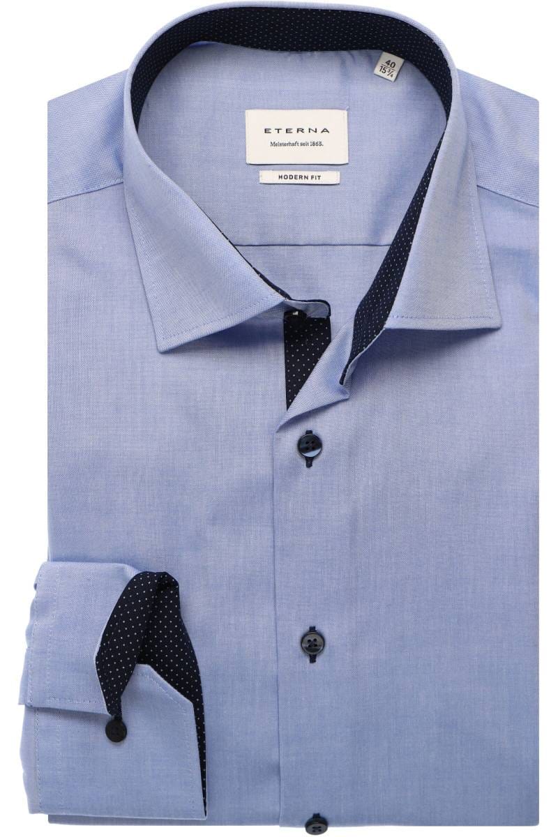 ETERNA Modern Fit Hemd mittelblau, Einfarbig (extra langer Arm)