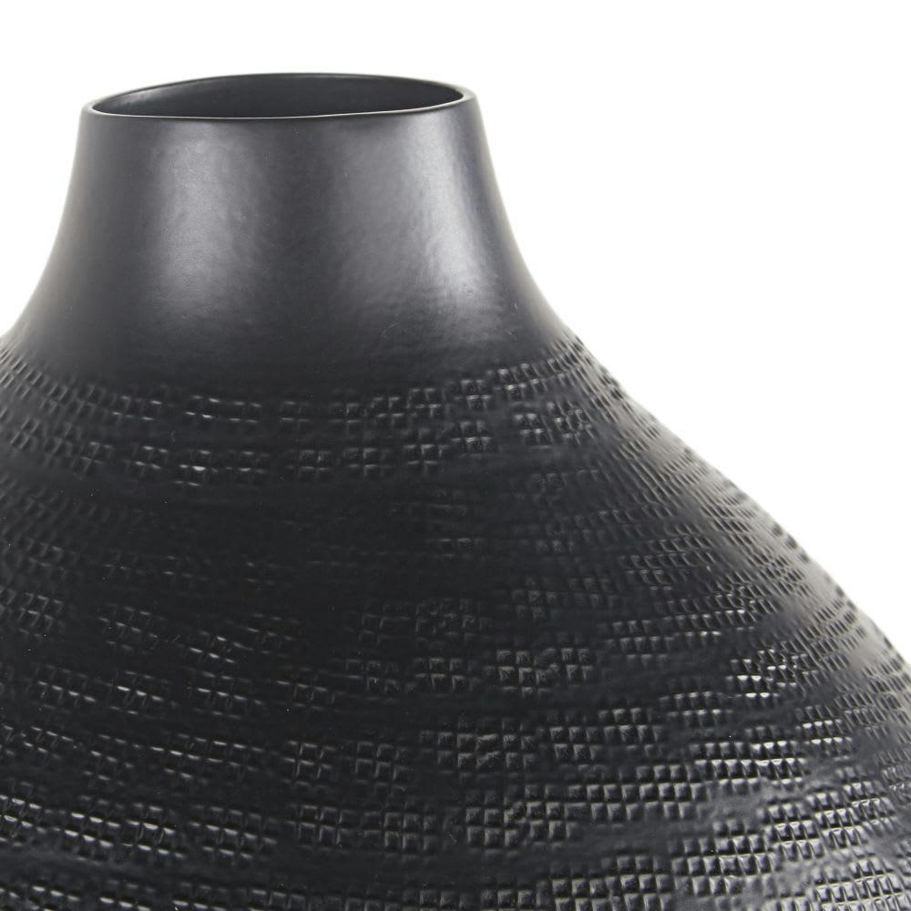 - Vase en aluminium noir mat H49