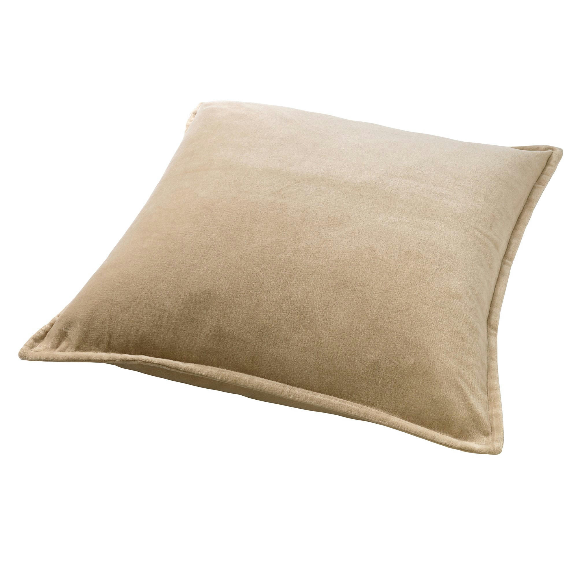 CAITH - Coussin - beige en velours 50x50 cm uni