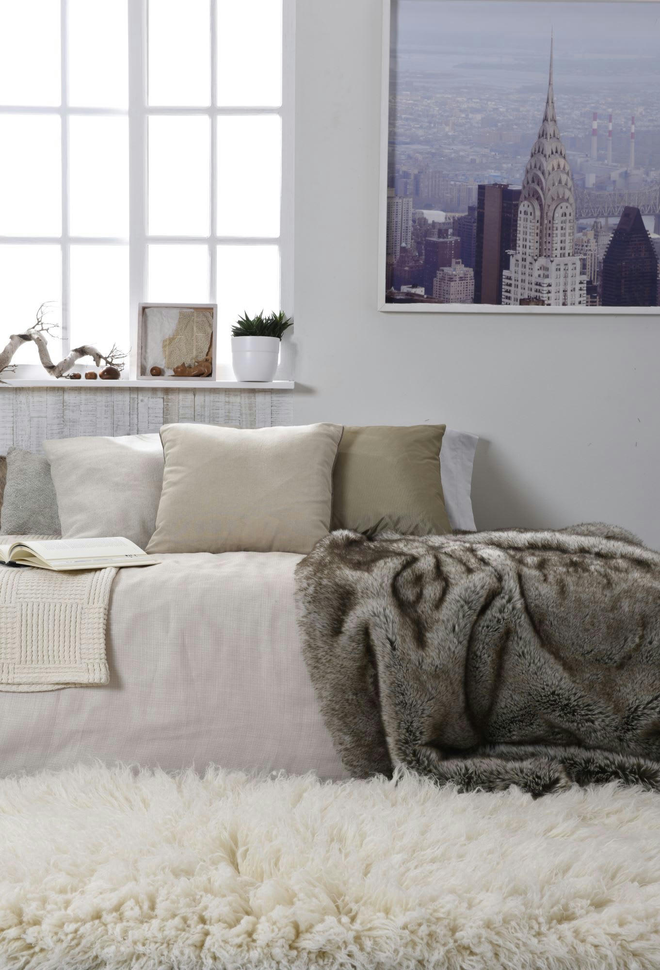 FLOKOS XXL - Tapis flokati en laine vierge - naturel 250x350 cm