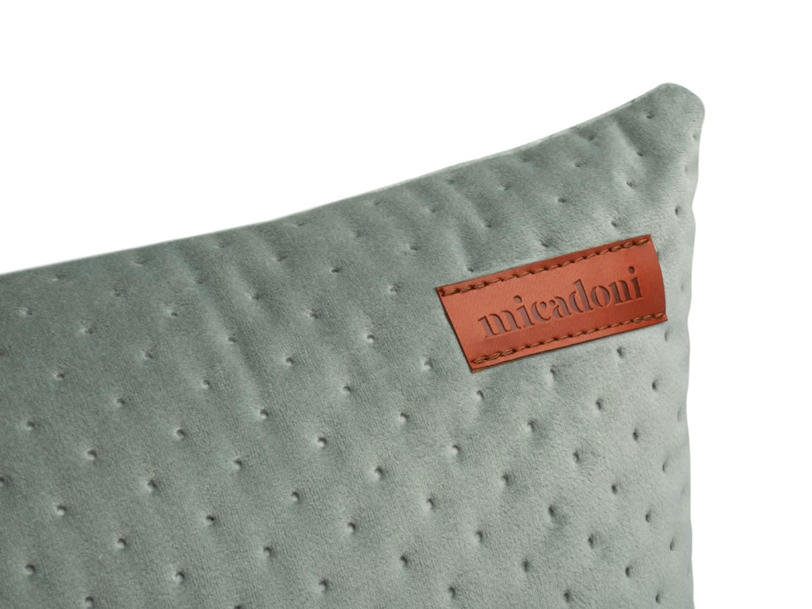 DONA - Coussin en tissu velours menthe 36x36x16cm