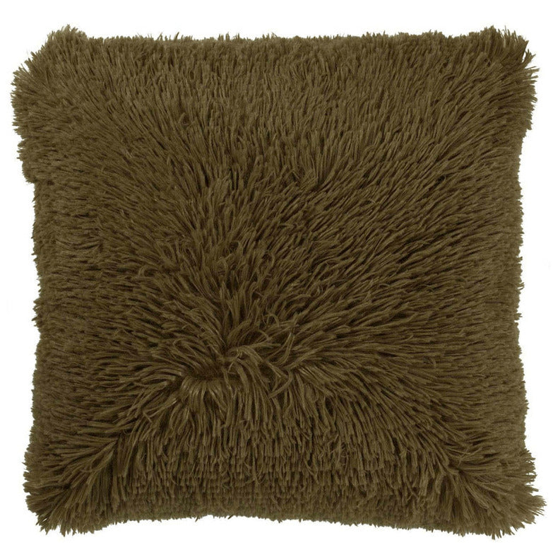 FLUFFY - kussenhoes 60x60 cm - superzacht - XL kussenhoes - Military Olive - groen