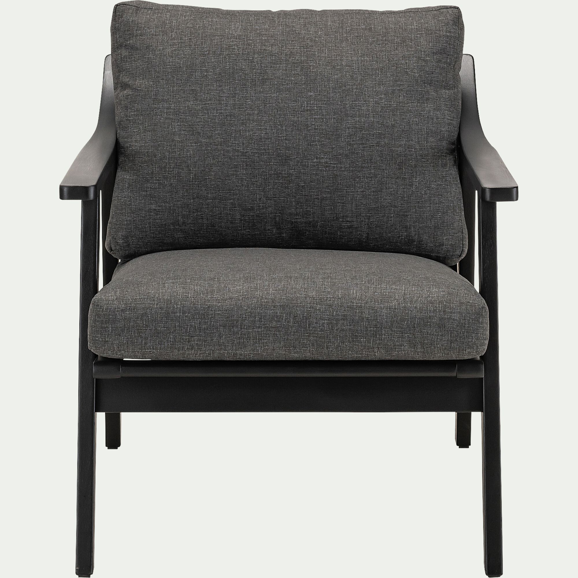 JAUNA - Fauteuil de jardin en bois d'eucalyptus - noir