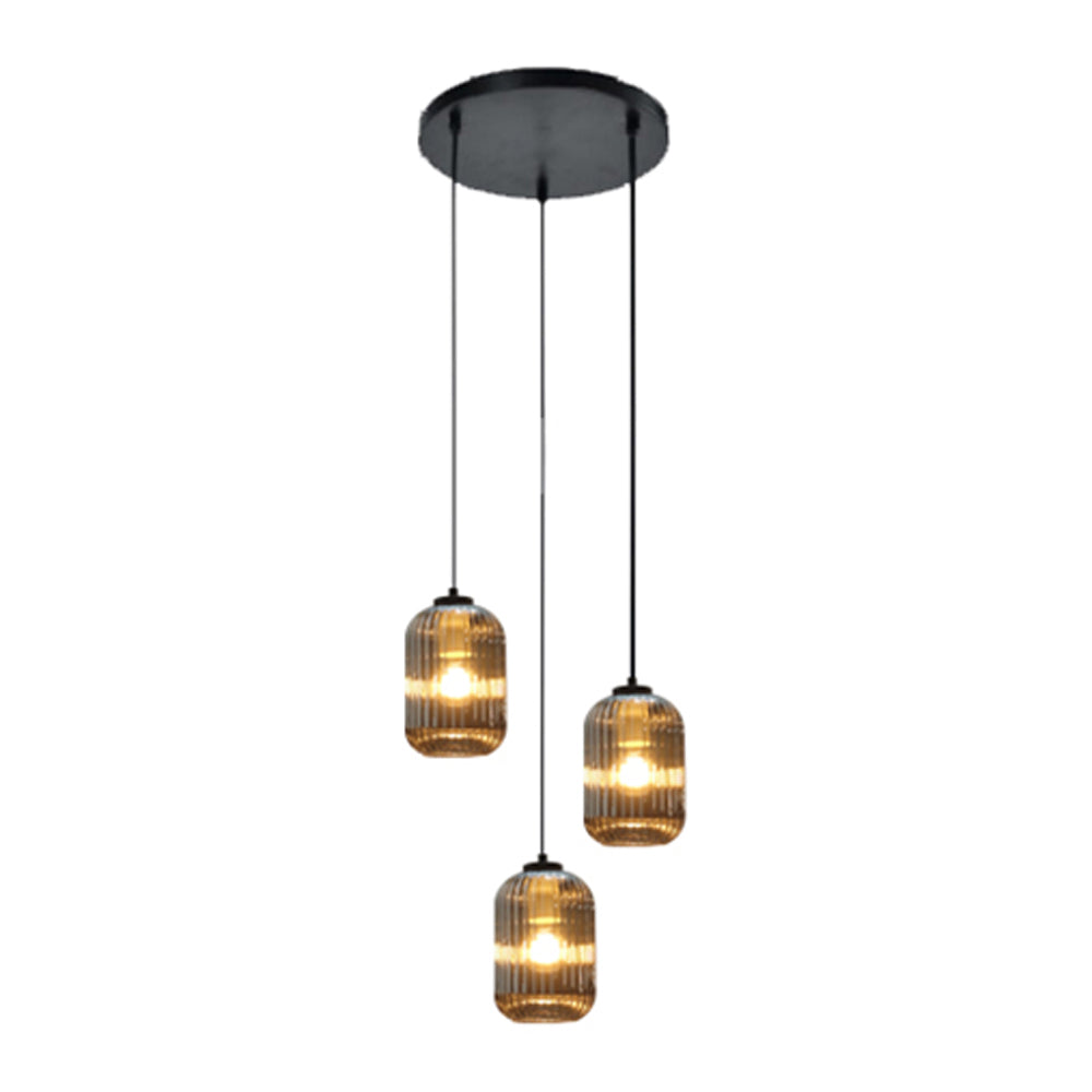by fonQ Ribba Hanglamp - 3 Lichts - Smokey Glas