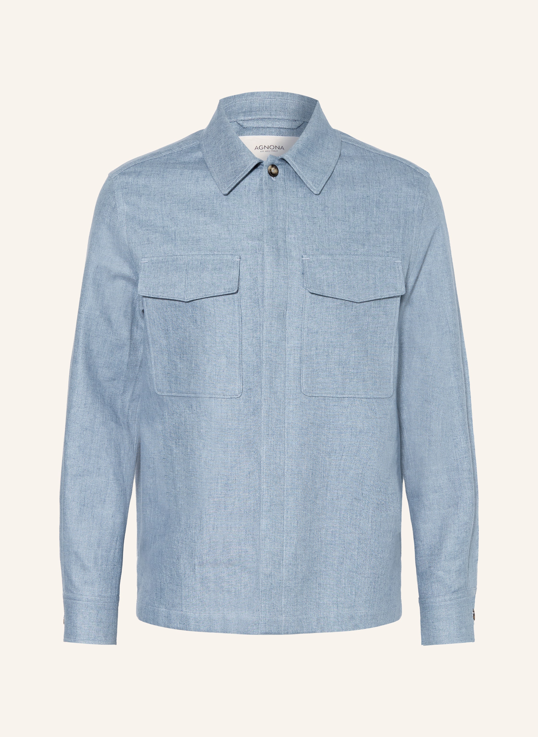 AGNONA Overjacket aus Leinen in Jeansoptik