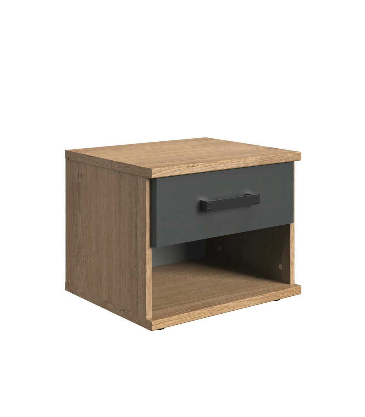 - Chevet 1 tiroir décor chêne et graphite - L46 cm