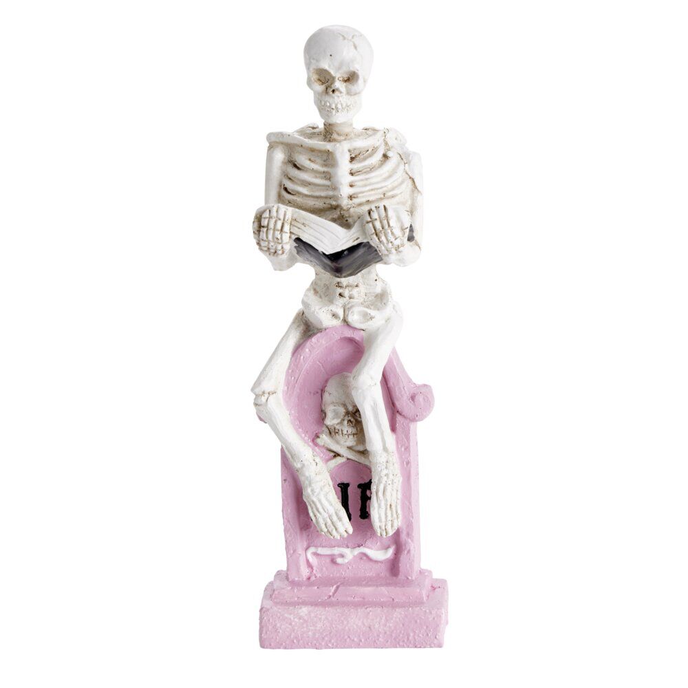 Décoration à poser Halloween squelette sur tombe H21,5cm (2 modèles)