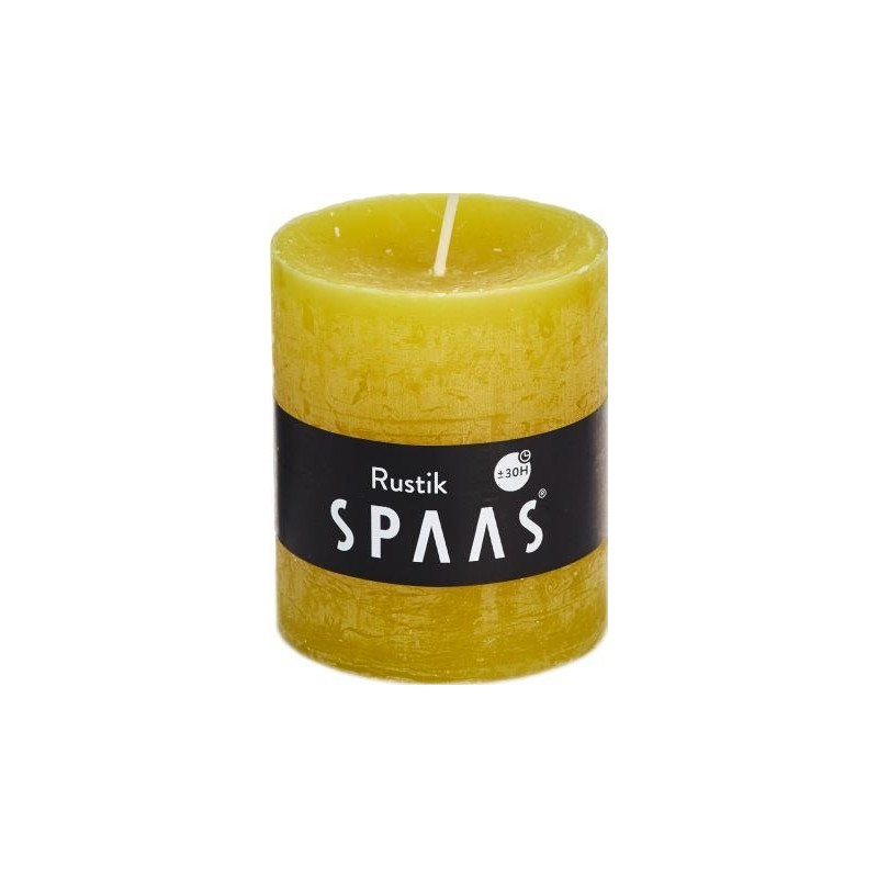 Bougie rustique Cylindre jaune automne Ø 7 x 8 cm