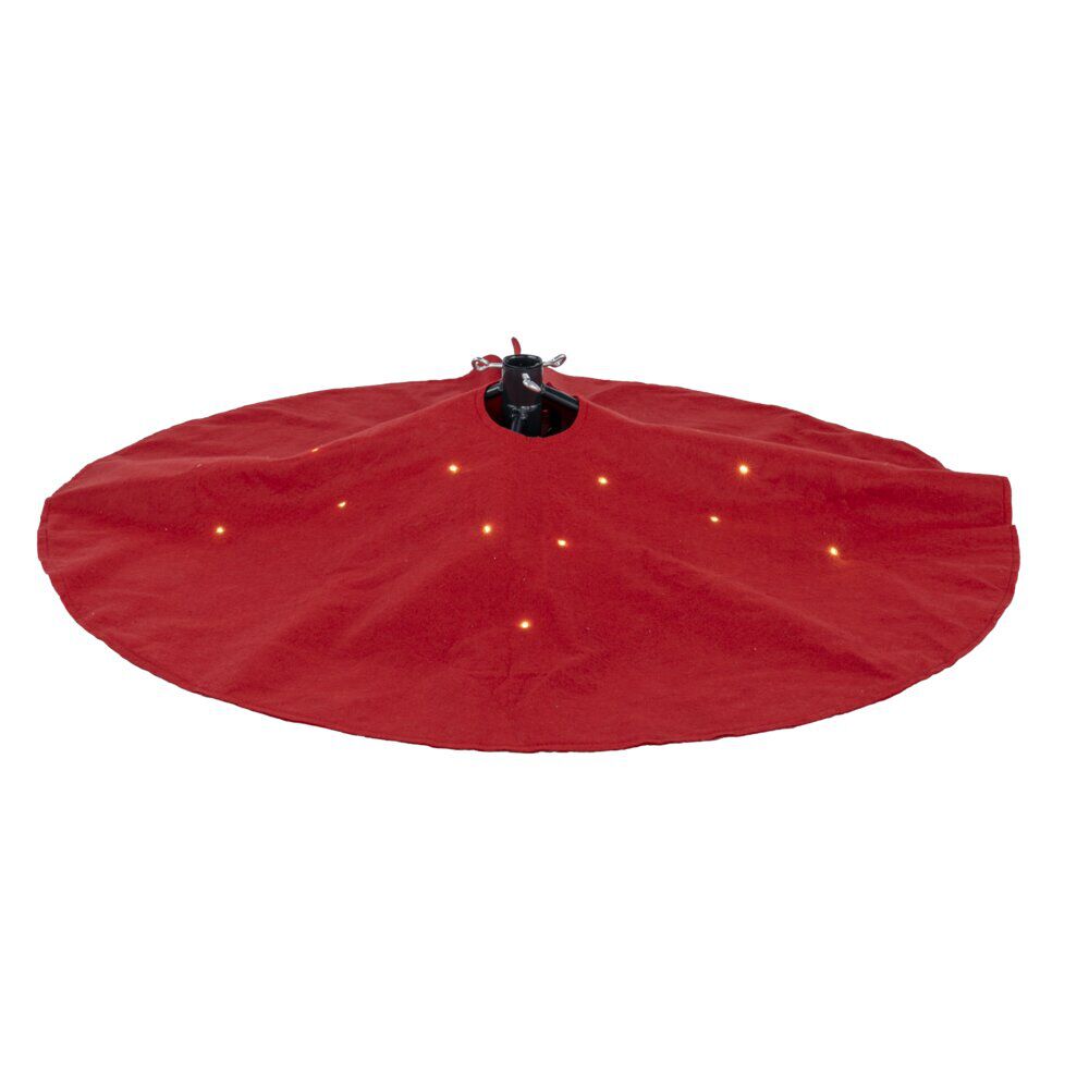 Tour de sapin rouge Ø100cm lumineux 20LED blanc chaud