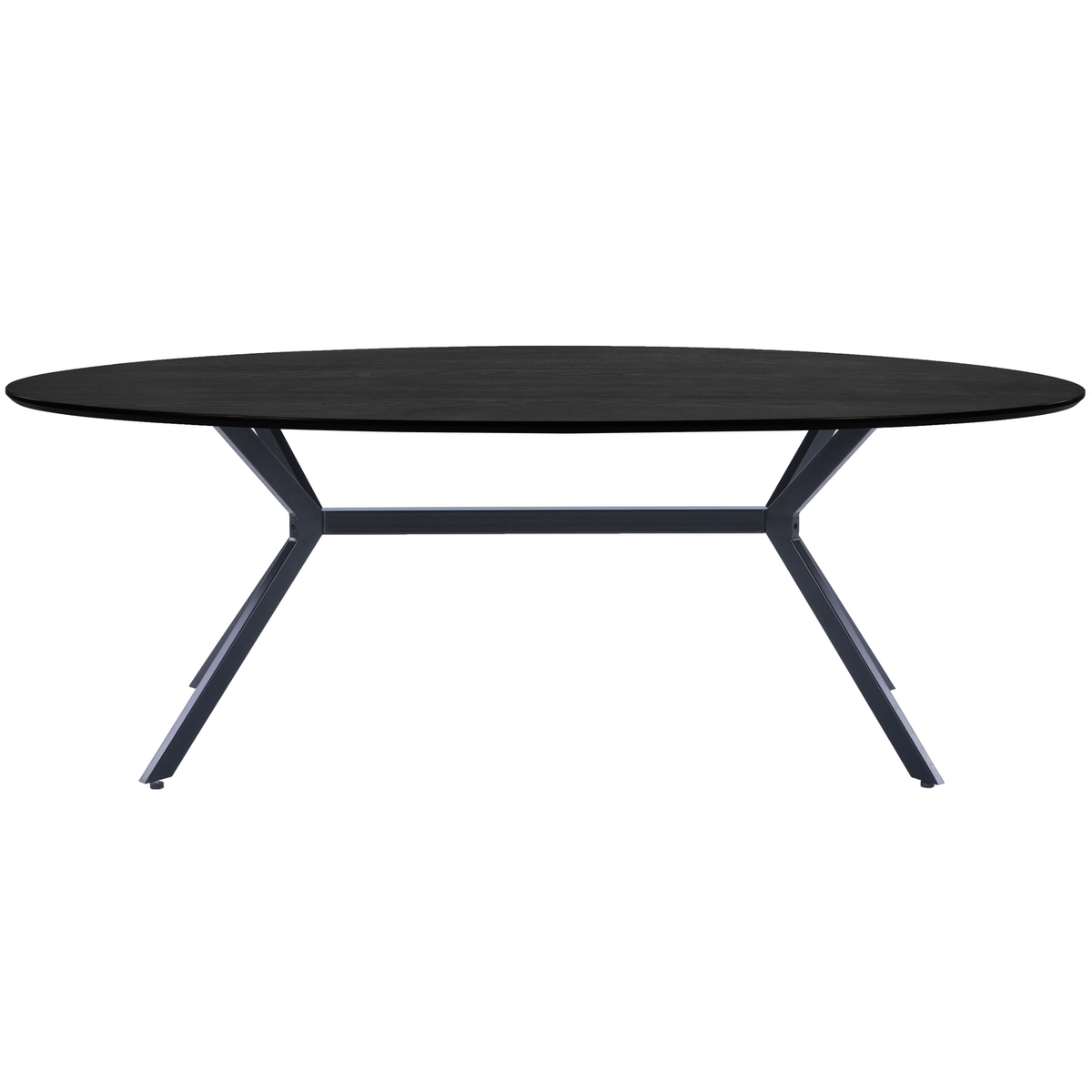 WOOOD eettafel Bruno Ovaal - Mdf - Zwart - 75x220x100