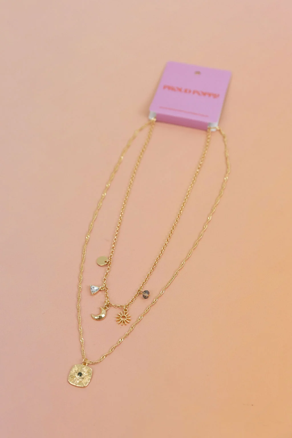 Layered Gold Charm Necklace