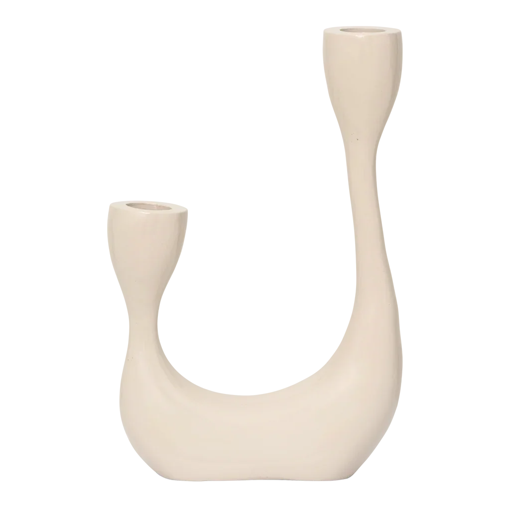 Urban Nature Culture kandelaar Palesa, almond milk - 13.5 * 5 * 21.5 cm