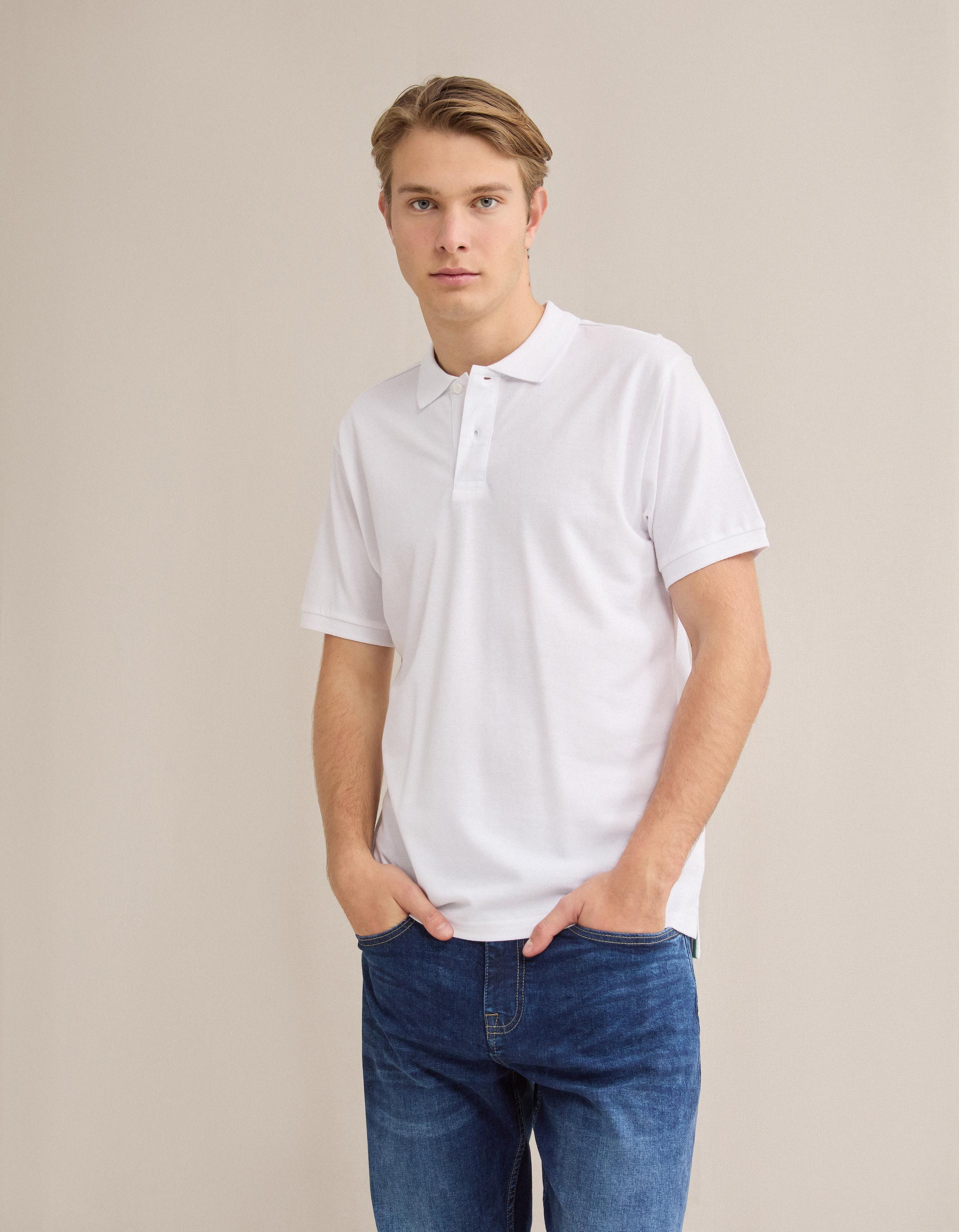 Polo Piquet, Homem, Branco