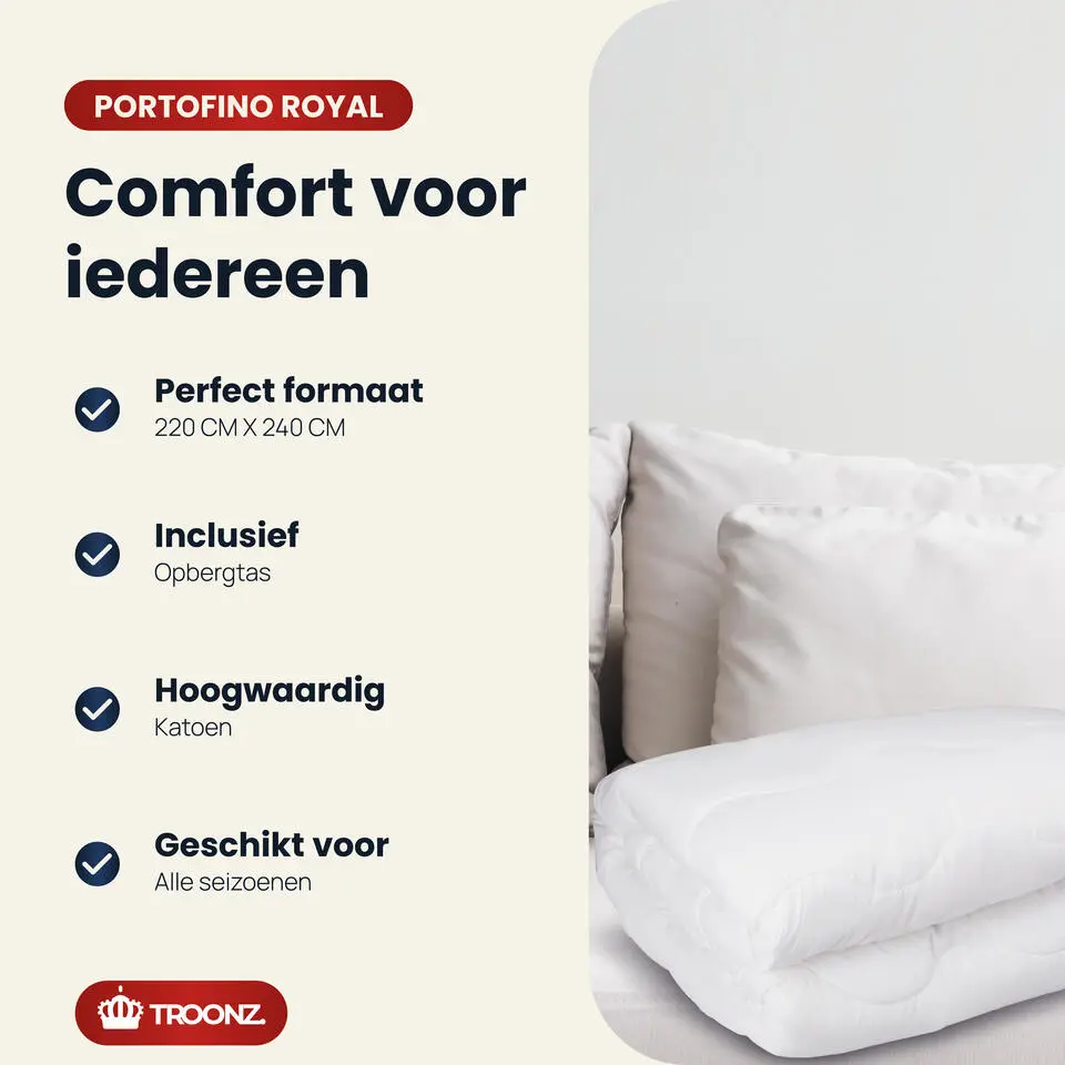 Troonz Dekbed Portofino - 4 Seizoenen Hotel Dekbed - 240x220