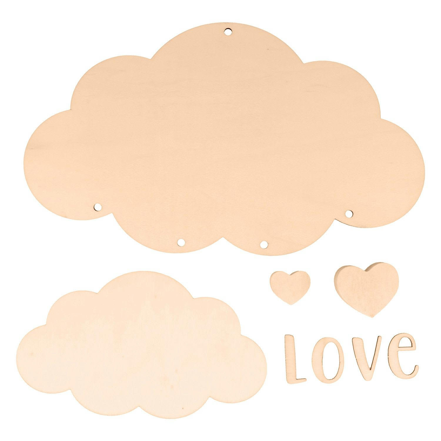 - Mobile en bois nuages