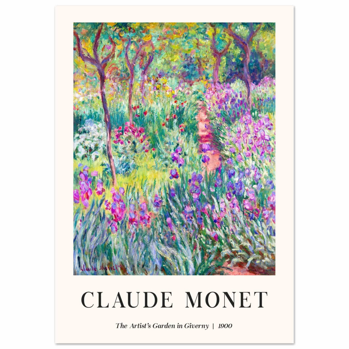 Artfulprints Poster Claude Monet - The artist's garden in Giverny  - A4 21x29.7 cm - Meerkleurig