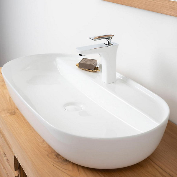 Grande vasque en céramique avec plage Bahia 82cm