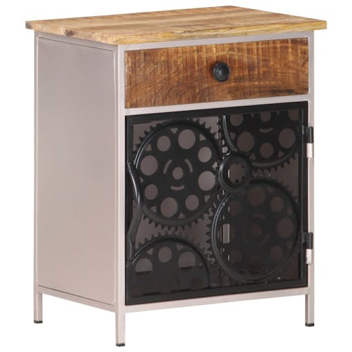 NNEVL Bedside Cabinet 40x30x50 cm Rough Mango Wood