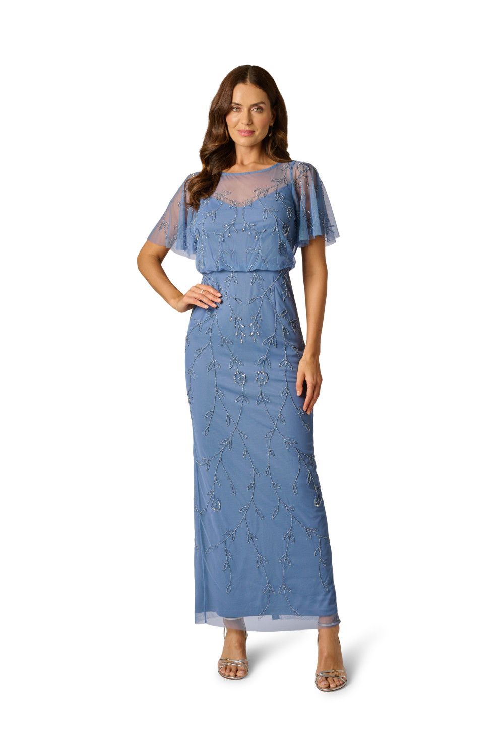 Papell Studio Bead Blouson Long Dress
