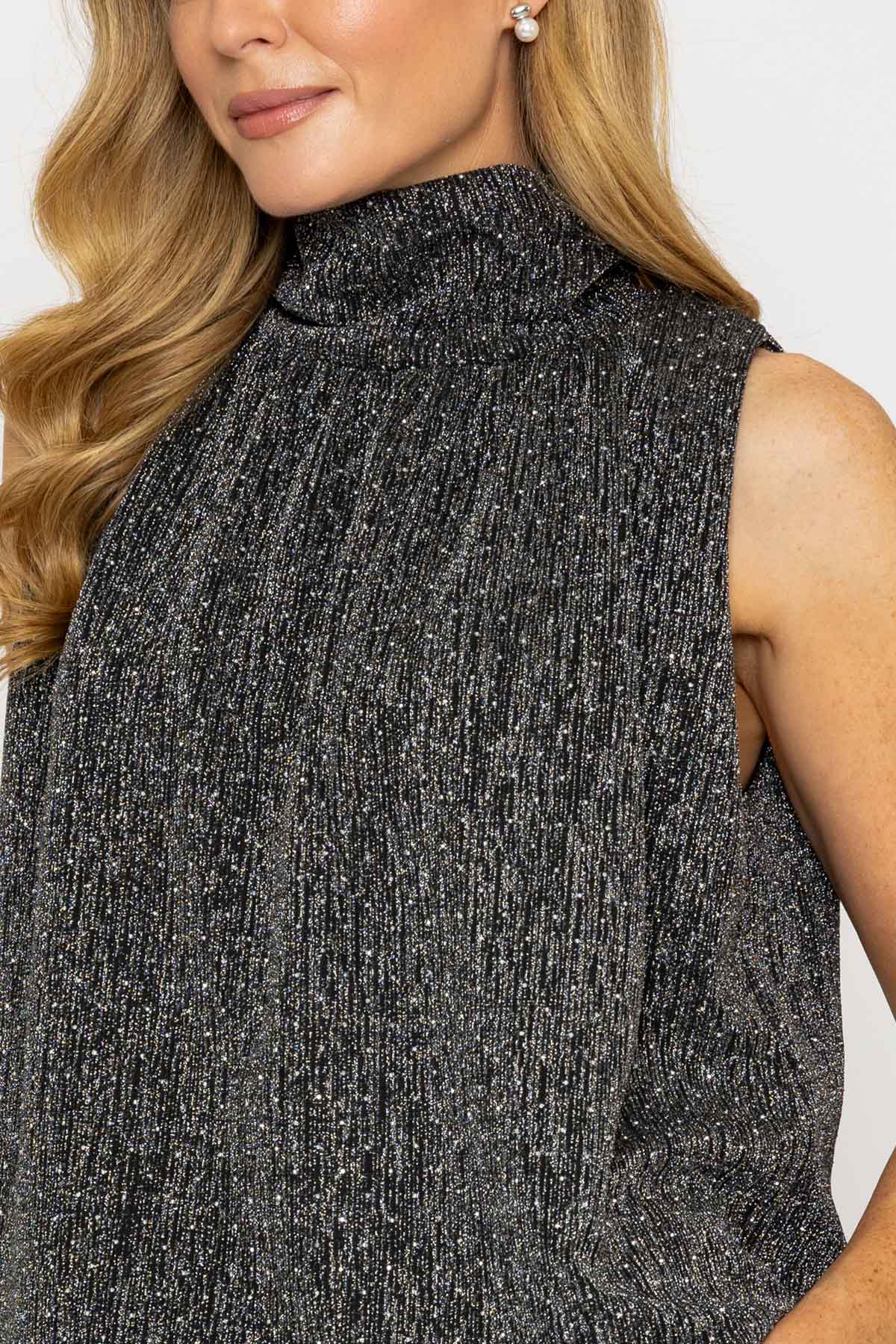 Silver Stud Lurex Halter Top