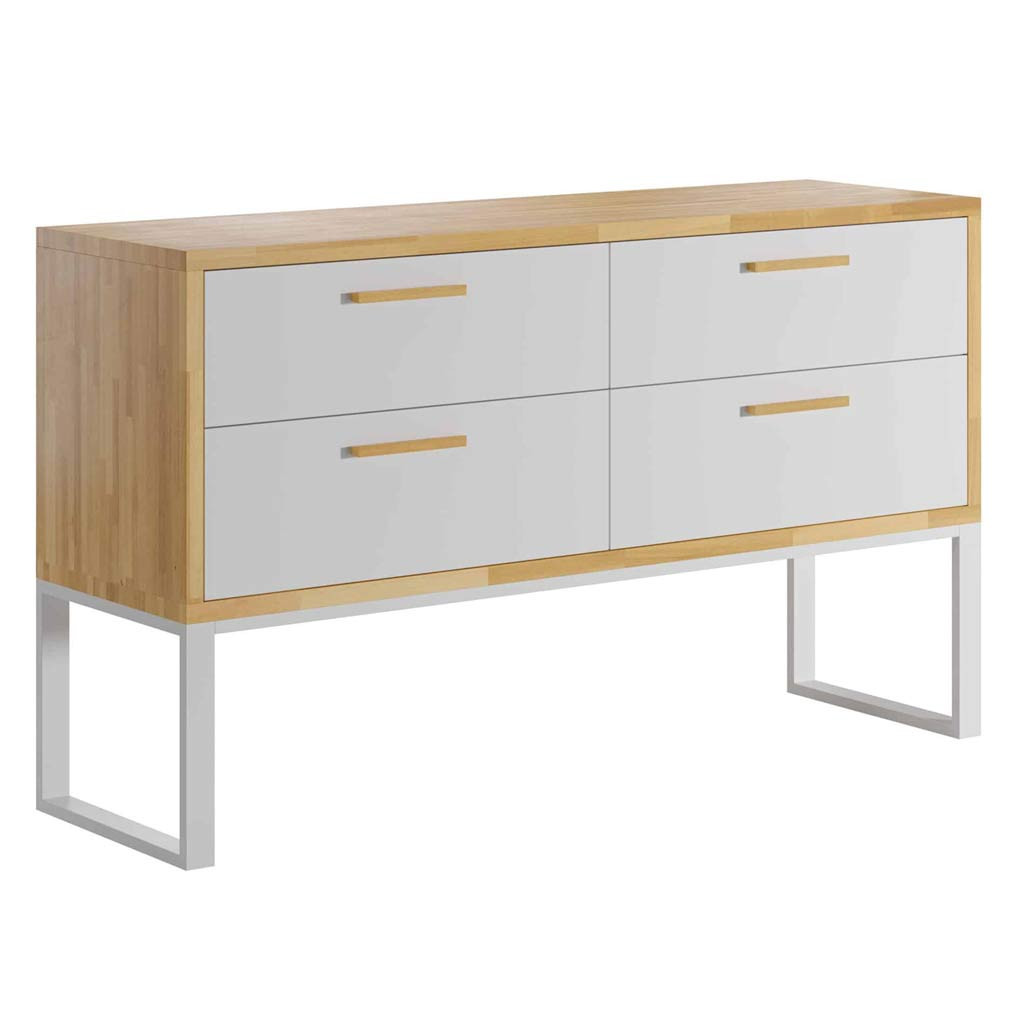 Komoda Nowoczesna biała do biura w stylu loftowym 140 cm