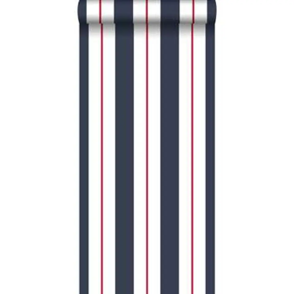 ESTAhome behang - strepen - blauw en rood - 53 cm x 10,05 m