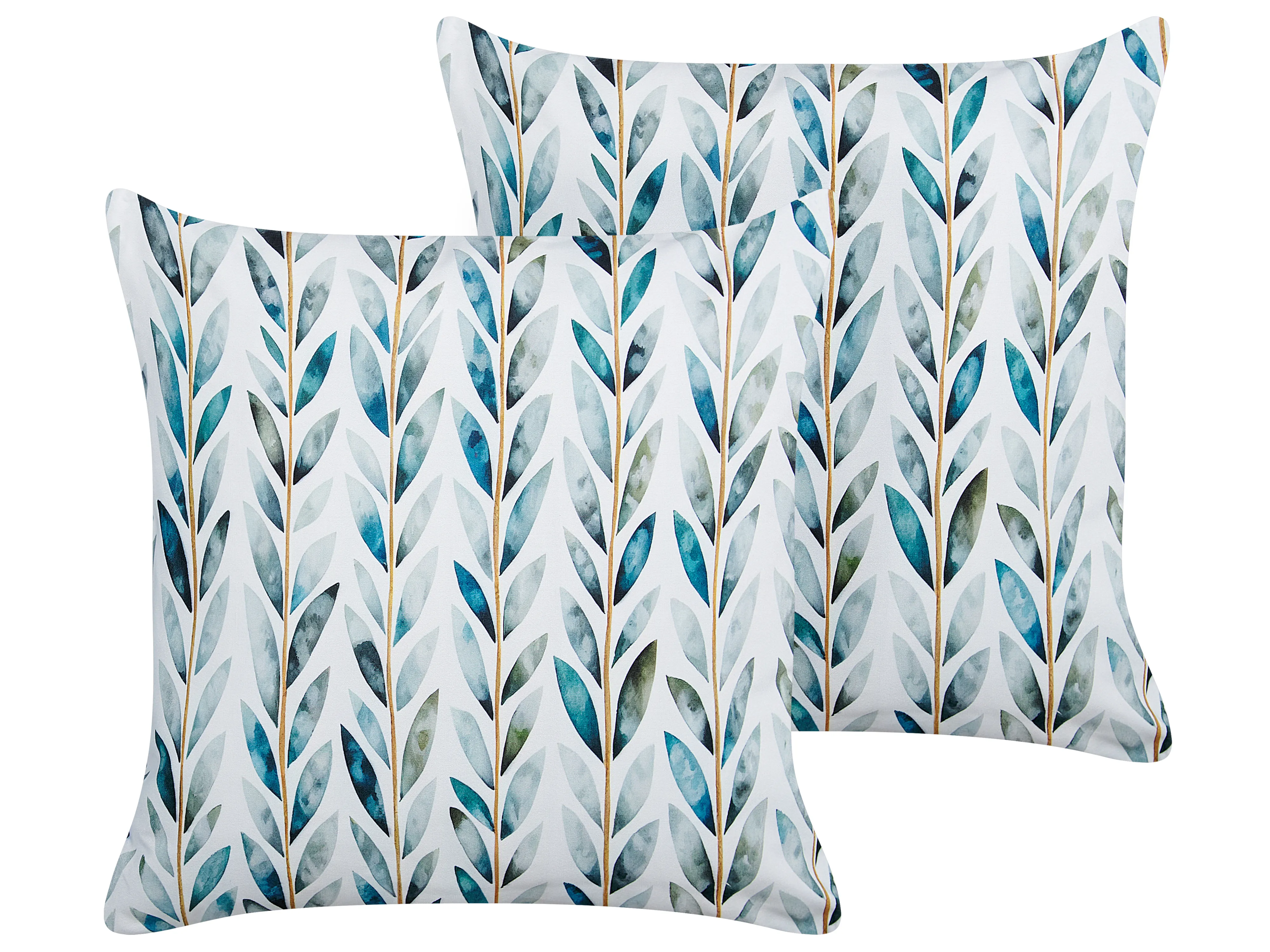 Set of 2 Outdoor Cushions LOANO Plant Pattern 40 x 60 cm Green