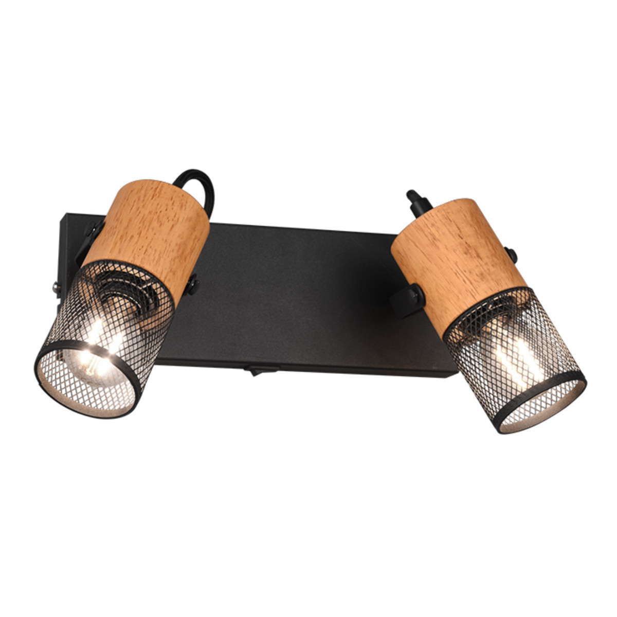 Lampa sufitowa czarna-jasne drewno TOSH2xE14x15W wym: 19x26x9 cm Trio