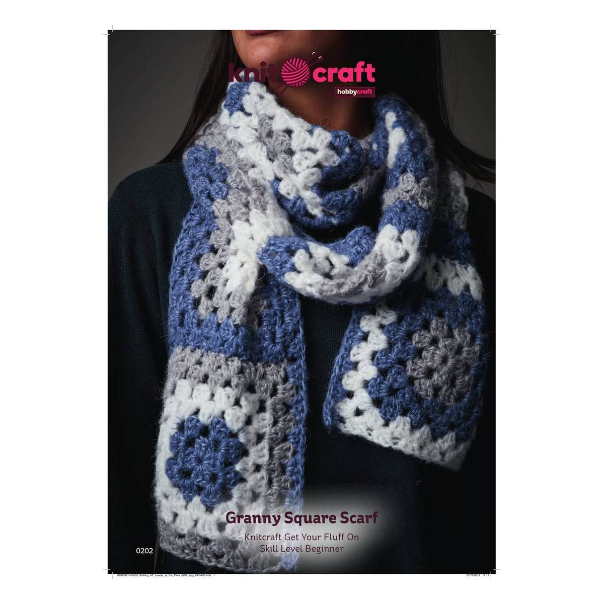 Knitcraft Granny Square Scarf Digital Pattern 0202