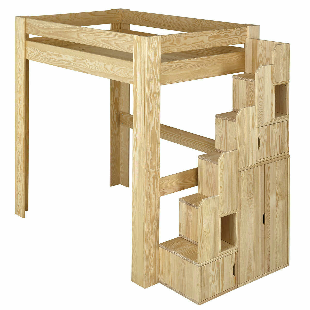 ALEX - Lit mezzanine avec bureau 90x190 cm bois massif