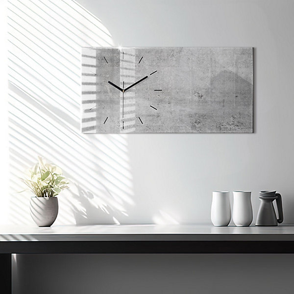 Horloge murale Wallfluent 60x30 cm Aiguilles noires Mur brut 1 pcs
