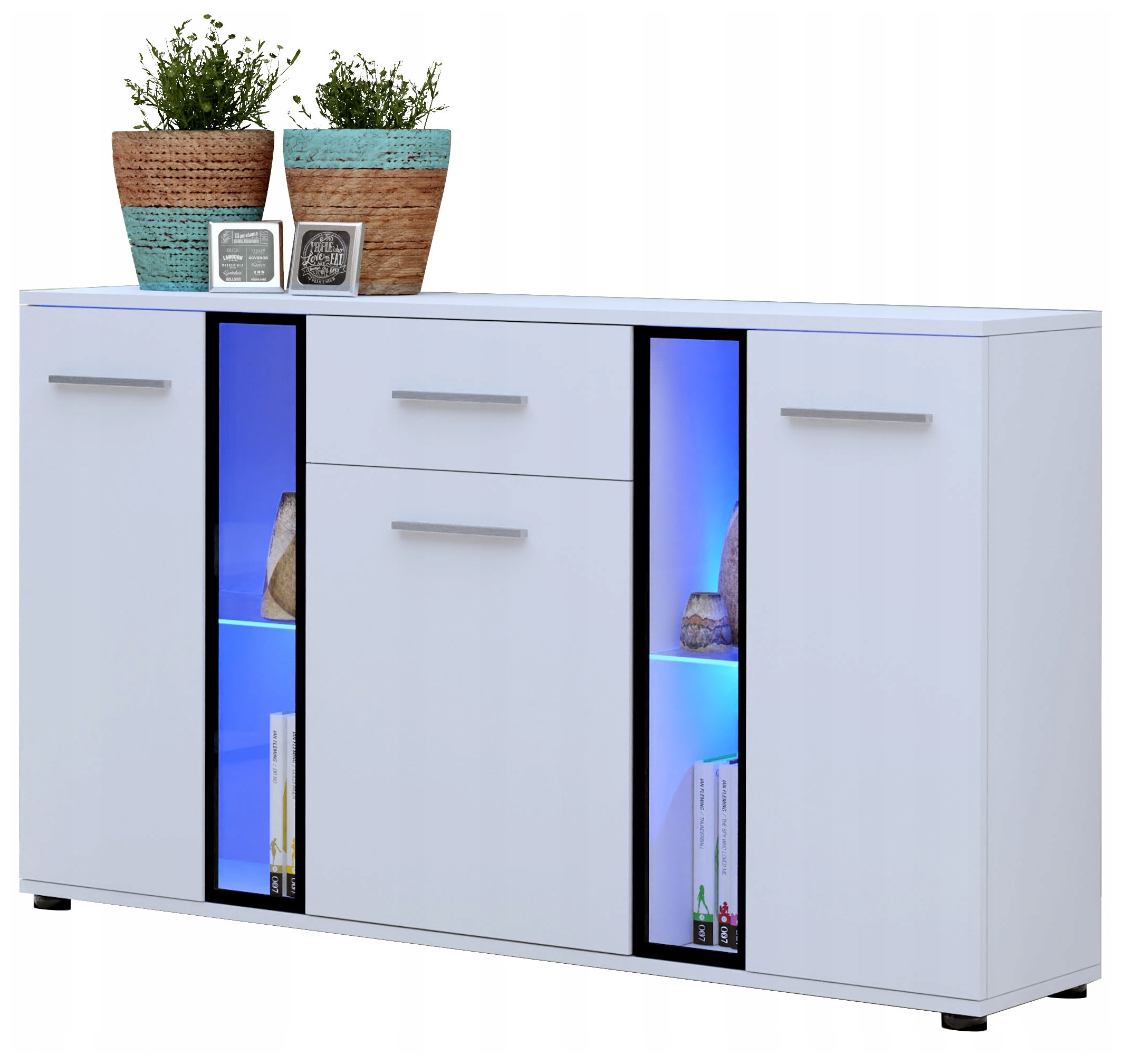 Szeroka komoda 140 cm biały mat CUBE