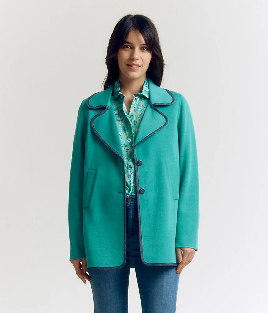 Caban maille Milano en laine Mérinos NIAGARA/83032/197