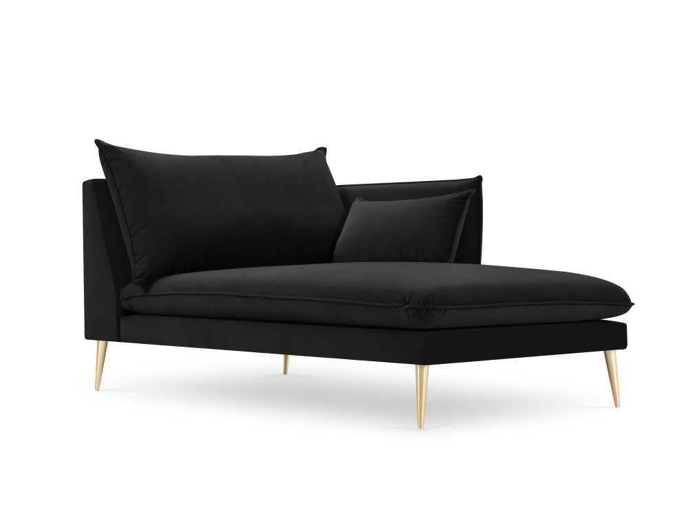 AGATE - Méridienne en velours noir