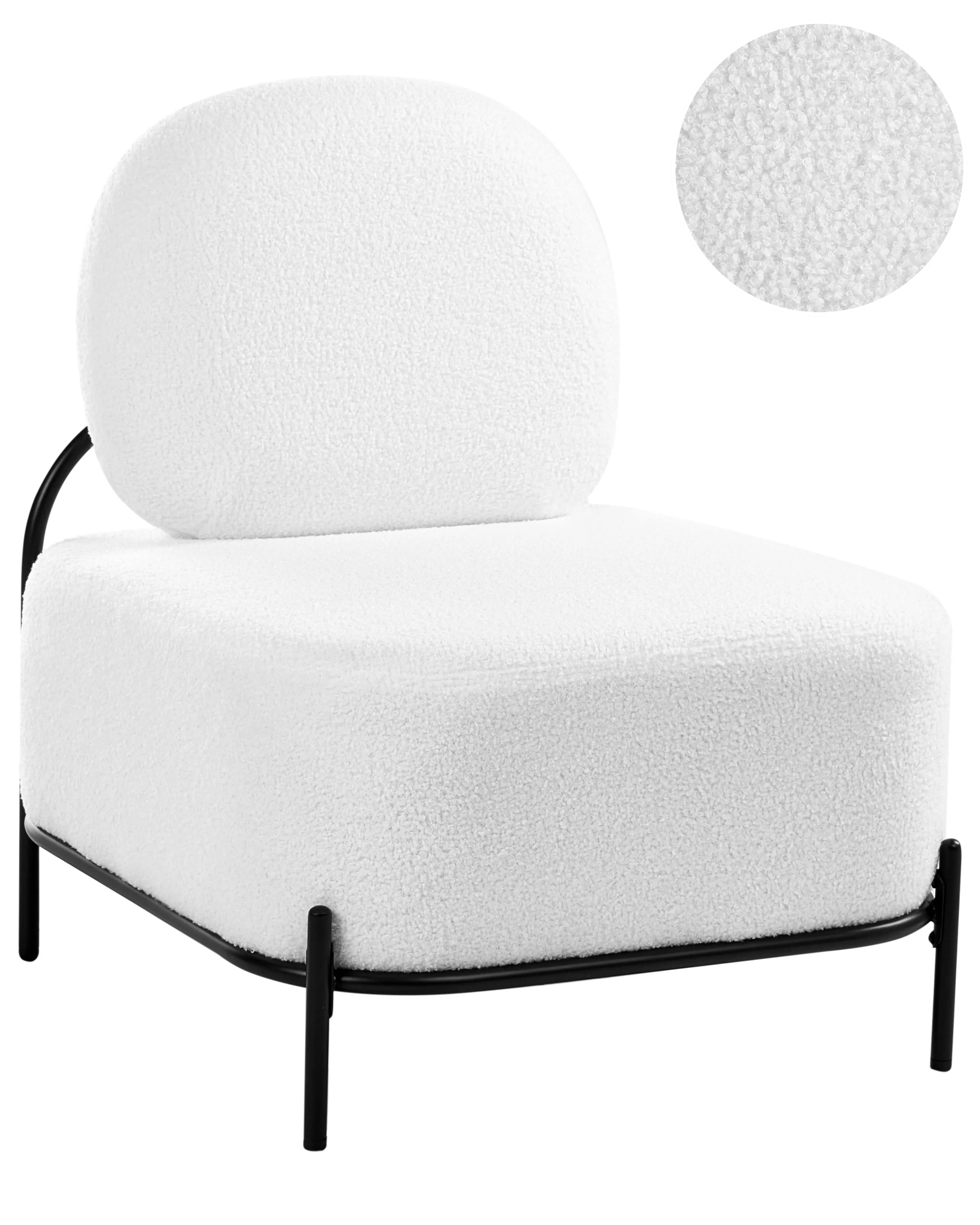 Armchair LUNDE Boucle White