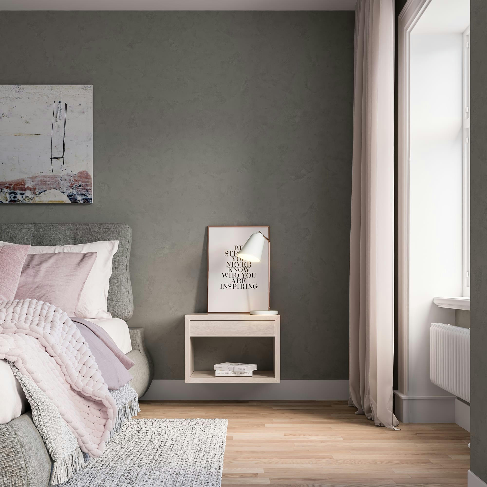 HUGO - Lot de 2 tables de chevet en bouleau blanc avec tiroir, grande